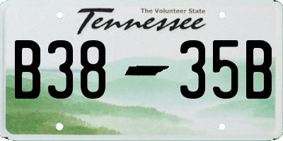 TN license plate B3835B