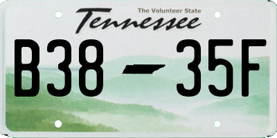 TN license plate B3835F