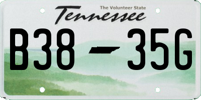 TN license plate B3835G