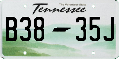 TN license plate B3835J