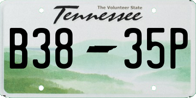 TN license plate B3835P