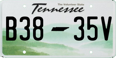 TN license plate B3835V
