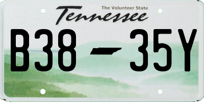 TN license plate B3835Y
