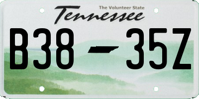 TN license plate B3835Z