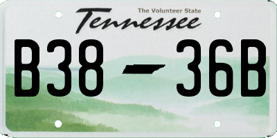 TN license plate B3836B