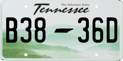 TN license plate B3836D
