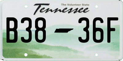 TN license plate B3836F