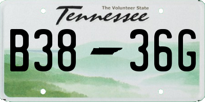 TN license plate B3836G