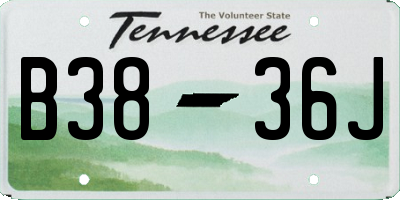 TN license plate B3836J