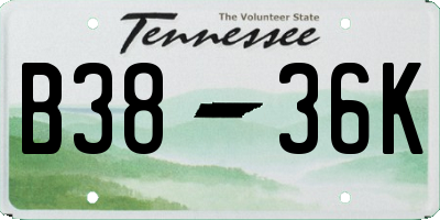 TN license plate B3836K