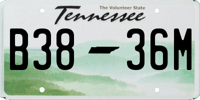 TN license plate B3836M