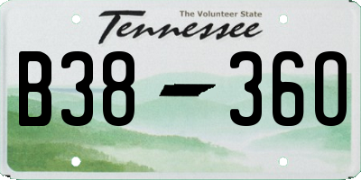 TN license plate B3836O