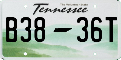 TN license plate B3836T