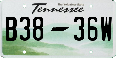 TN license plate B3836W