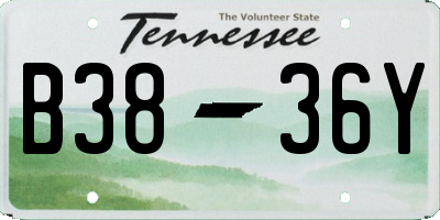 TN license plate B3836Y