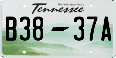 TN license plate B3837A