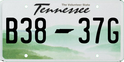 TN license plate B3837G