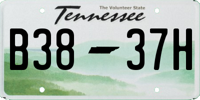 TN license plate B3837H