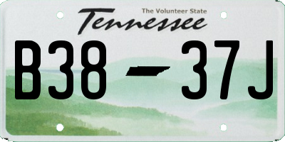 TN license plate B3837J