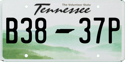 TN license plate B3837P