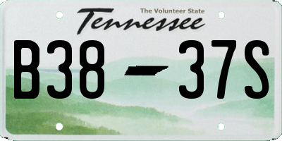 TN license plate B3837S