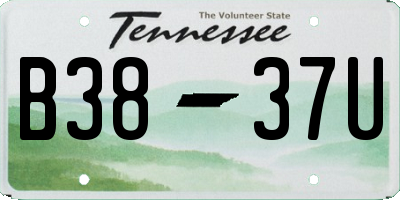 TN license plate B3837U