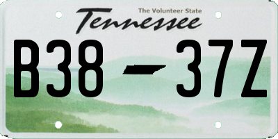 TN license plate B3837Z