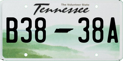 TN license plate B3838A