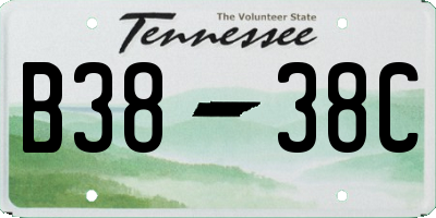 TN license plate B3838C
