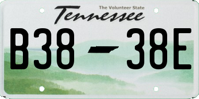 TN license plate B3838E