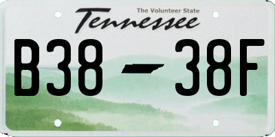 TN license plate B3838F