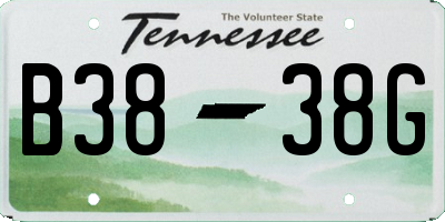 TN license plate B3838G