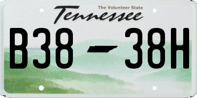 TN license plate B3838H