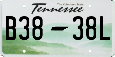 TN license plate B3838L