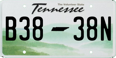 TN license plate B3838N