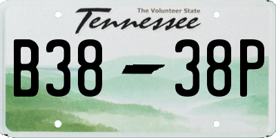 TN license plate B3838P