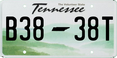 TN license plate B3838T
