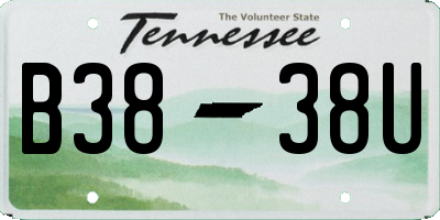 TN license plate B3838U