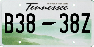 TN license plate B3838Z