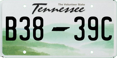TN license plate B3839C