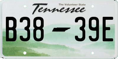 TN license plate B3839E