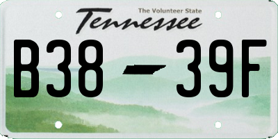 TN license plate B3839F