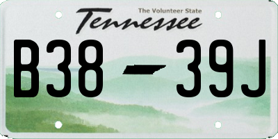 TN license plate B3839J