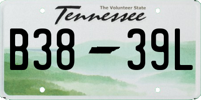 TN license plate B3839L