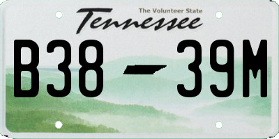 TN license plate B3839M