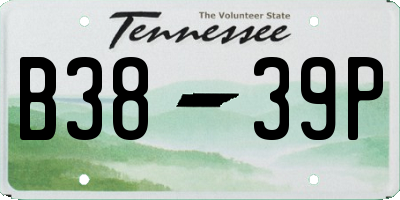 TN license plate B3839P