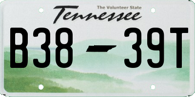 TN license plate B3839T
