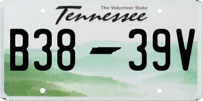 TN license plate B3839V