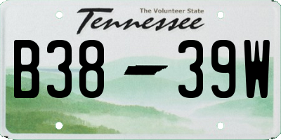 TN license plate B3839W