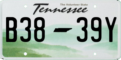 TN license plate B3839Y